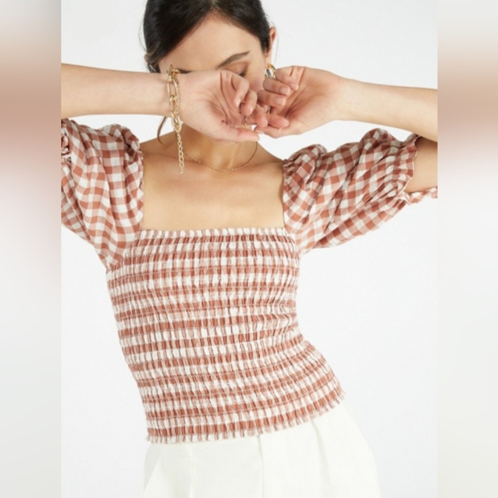 Gingham Smocking Top MSRP $49.95